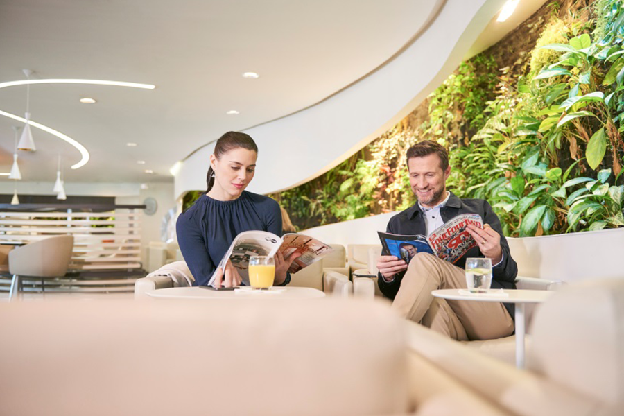 Visit the airport lounge to relax before your flight