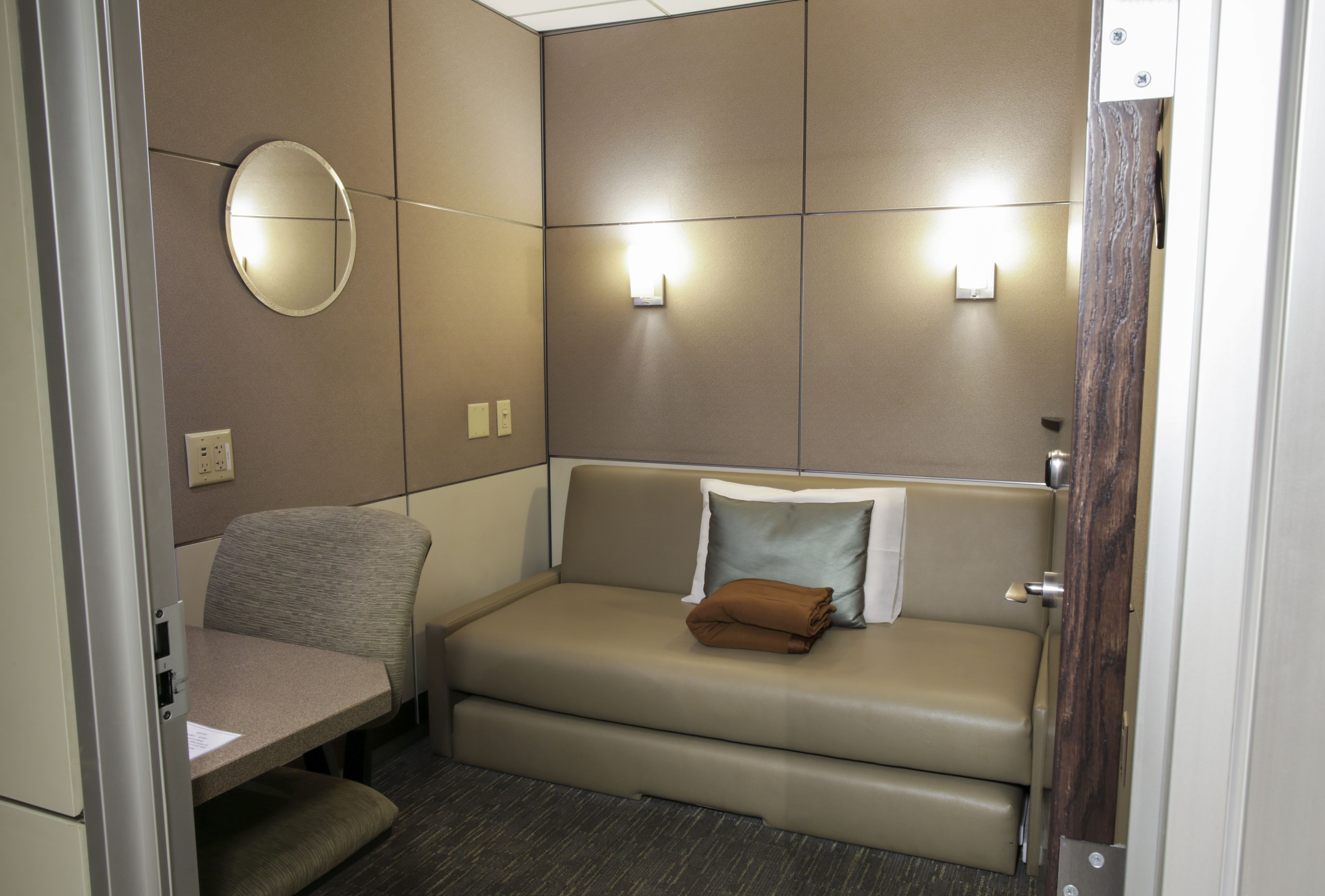 A beauty parlour and a gymnasium await at the Ambassador Transit Lounge in Singapore’s Changi Airport