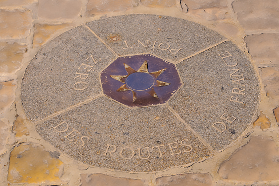 Point Zero des Routes de France denotes the start of many main French roads